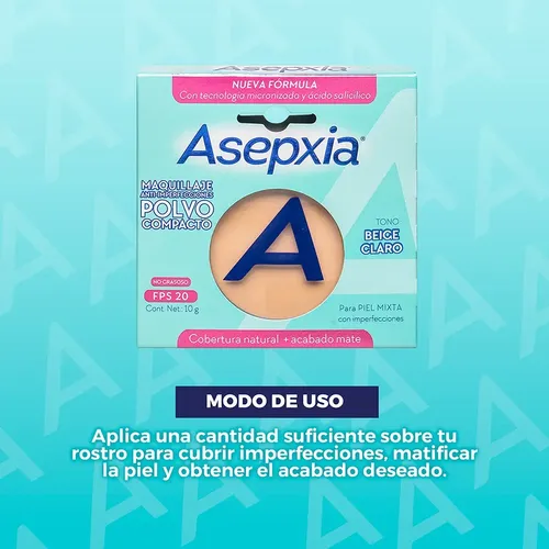Asepxia Maquillaje Polvo Color Beige Claro Mate H. Force 10g