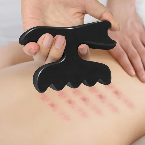 Masajeador Gua Sha Piedra Bian Natural Mediano
