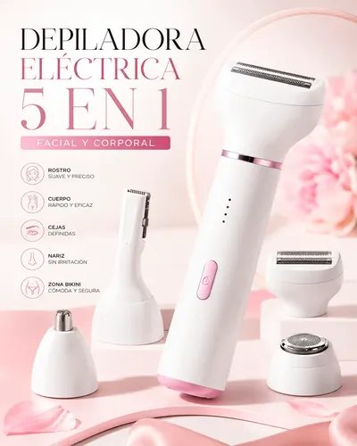 Depiladora Afeitadora Mujer 5en1 Facial Corporal Recargable