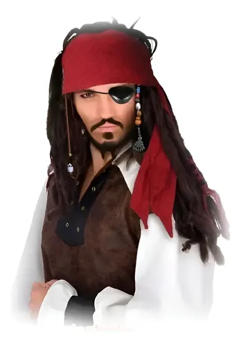 Combo X 12 Un Peluca Pirata Jack Sparrow Piratas Del Caribe