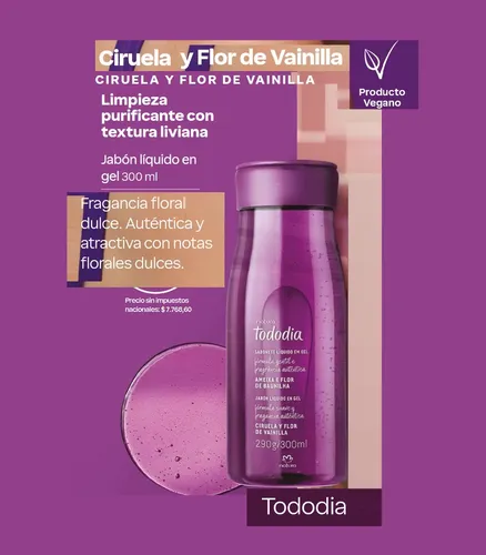 Jabon Liquido Corporal Ciruela Y Vainilla X2 Tododia Natura