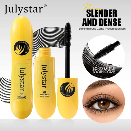 Julystar Rímel De Larga Duración, Impermeable Y Rizado, Set Negro