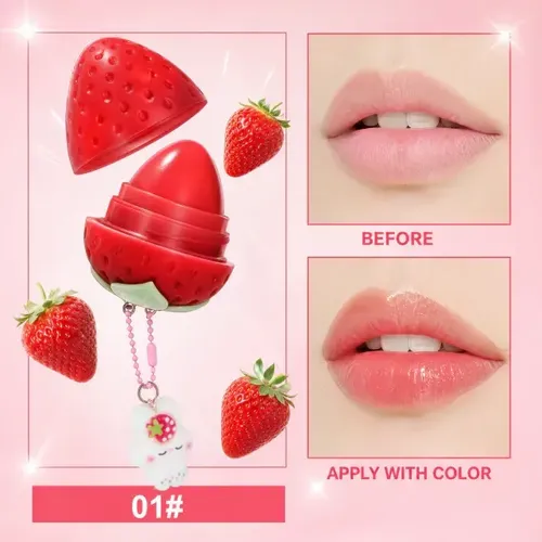 Balsamo Tei Cosmetica Lip Balm Frutilla + Llaverito Kawaii01