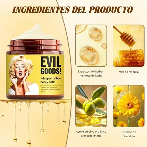 Crema Original Evil Goods, Crema Hidratante De Sebo Bovino