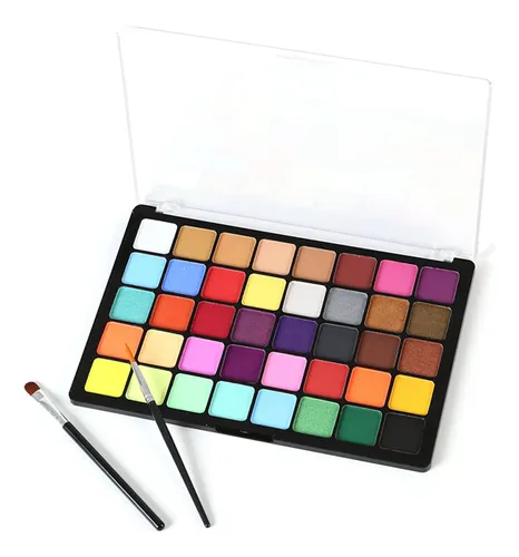 Set De Paletas Faciales De Acuarela Y Pintura De Maquillaje