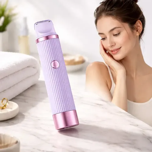 Depiladora Eléctrica Recargable Doble Mujer Morado/rosa