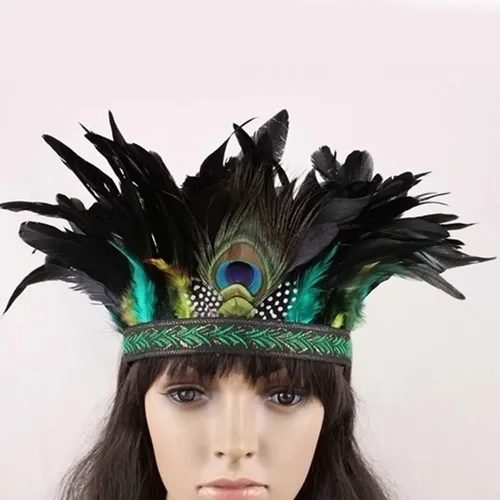 Fascinator De Plumas Accesorios Diadema Para Niños Verde