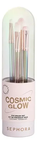 Set Brochas Maquillaje Ojos Sephora Cosmic Glow Tornasolado 4 Pzas