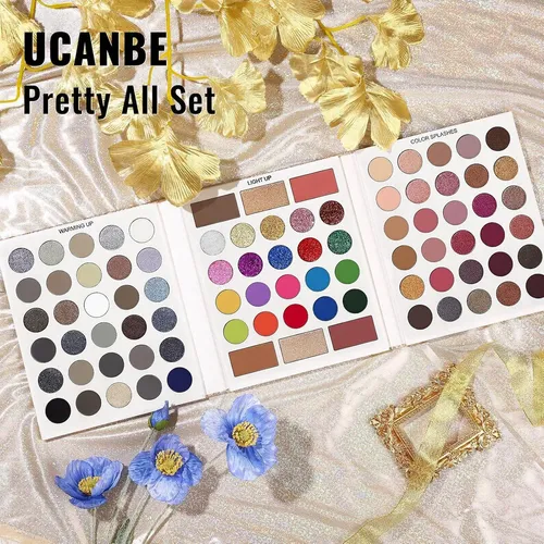 Paleta Ucanbe 86 Sombras Ojos, Acabado Mate Y Glitters