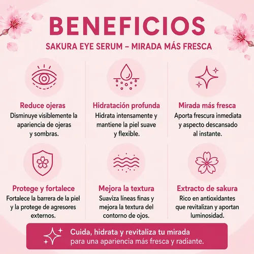 Serum Contorno De Ojos Roll On Sakura Mely Ojeras Bolsas 15m