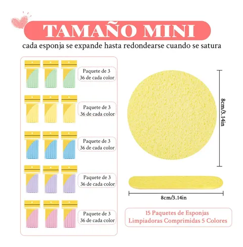 //* 180pcs Esponja Facial Comprimida For Limpieza Y ..