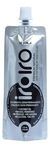 Tinte Semipermanente Iroiro Natural Premium 10 Black 4o