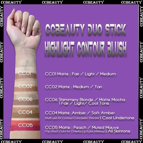 Barra Doble De Contorno Y Resaltado Ccbeauty 2 En 1