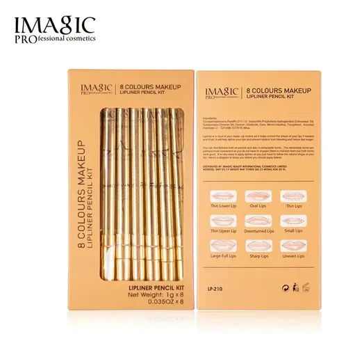 Kit de 8 delineadores de labios y sacapuntas Imagic color variedad