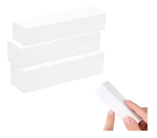 Bloque Pulido Uñas Esculpidas Acrilicas Gelificadas Blanco