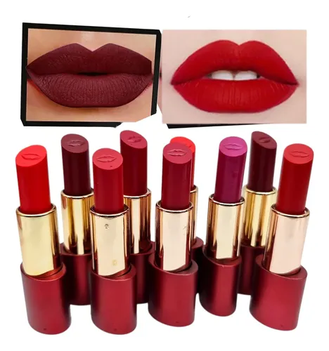 Labial Surtido Mate Lip Gloss Color Shock Gold 4 Unid.