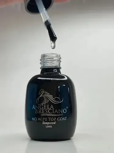 Top Coat Tempered Angela Bresciano 15ml No Wipe Brillo Real