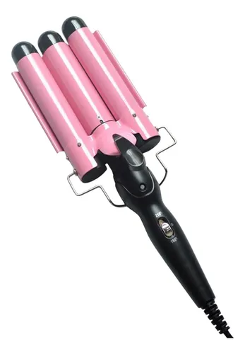 Rizador De Pelo Eléctrico De Onda Grande 3 Barril 2 Rosado