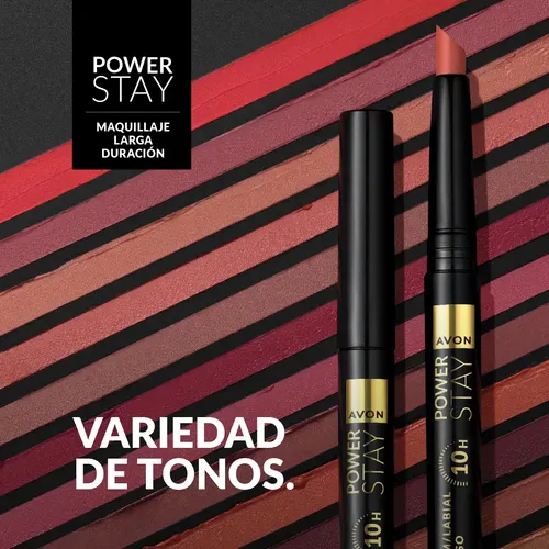 Lápiz Labial Preciso Matte Larga Duracion Power Stay Retractil – Avon Color Feisty Fawn