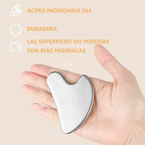 Herramienta De Gua Sha Facial De Acero Inoxidable,