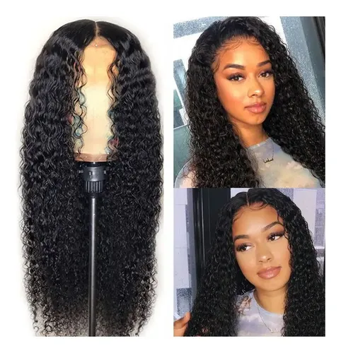 Peluca Larga Rizada Negra Afro Para Mujer