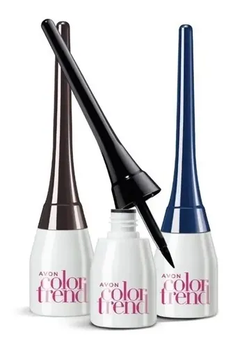 Avon Delineador Líquido Negro Con Acabado Metalizado
