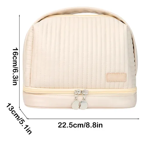 Bolsa De Maquillaje De Viaje Con Compartimentos Húmedos Y Se