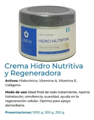 5 Crema Hidronutritiva Regeneradora 250gr. – Libra Cosmetica Fragancia Suave