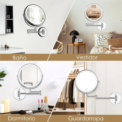 Espejo De Tocador Iluminado 8.5 Con Luz Regulable