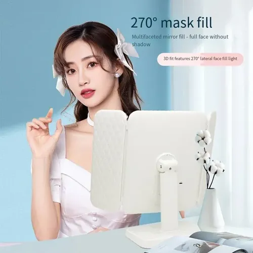 Espejo De Maquillaje Led Con Aumento 3x, Espejo De Carcasa C