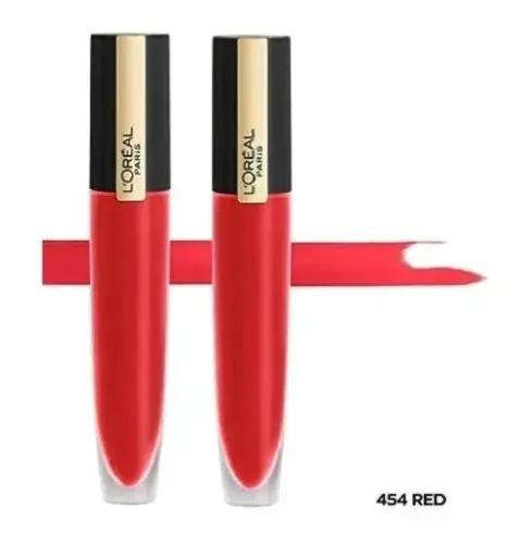 Labial Líquido Signature L’oréal (ver Tonos) Acabado Mate Color 454 Red