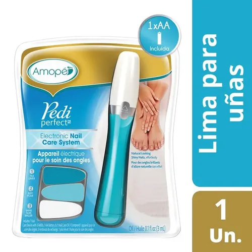 Lima Electrónica Amopé Pedi Perfect para Uñas con Velocidad Regulable y Cabezales