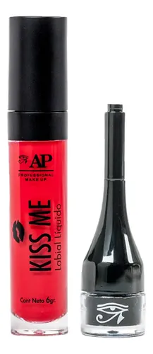 Kit Andrea Pellegrino Labial Líquido Mate Knock Out + Delineador Gel Negro