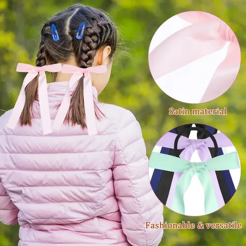 Lazos De Seda Coloridos Para El Cabello – 10 Piezas -`