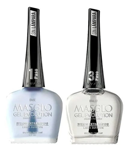 Kit Base Y Top Masglo Gel Evolution Secado Rapido
