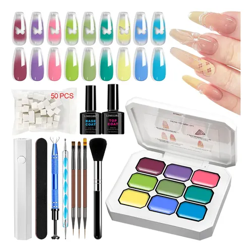 Kit Gel Uñas Degradado Con Herramientas Base Y Top .ccc3