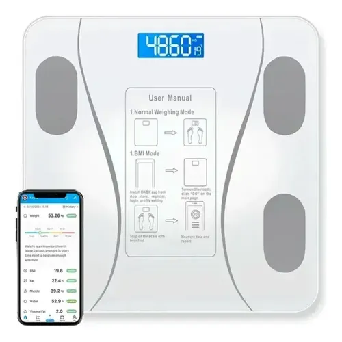 Balanza Baño Personal Corporal Digital Bluetooth Inteligente Color A Disponibilidad
