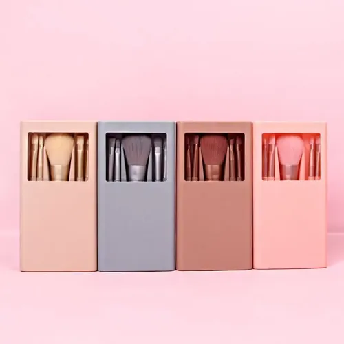 Juego De Brochas De Maquillaje De Cerdas Suaves Con Espejo,