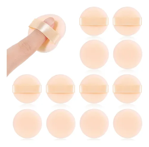 12 Esponjas De Maquillaje Pequeñas En Polvo, Color De Piel,