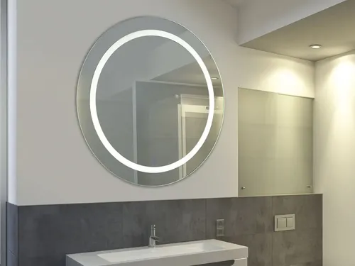Espejo Redondo Con Led Moderno Tactil Baño Pared N°3