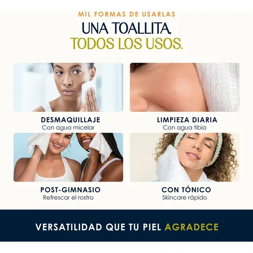Toallitas Removedoras De Maquillaje X100 Biodegradables