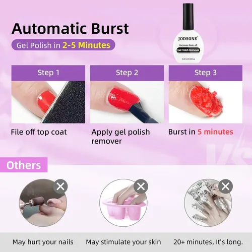 Removedor De Esmalte De Uñas En Gel Jodsone 16.5ml Efectivo