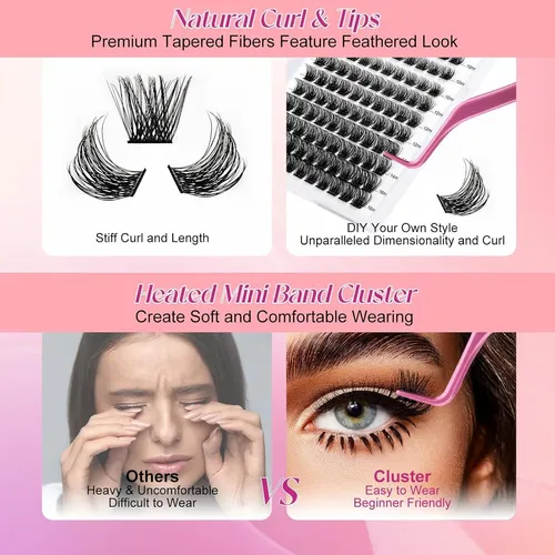 Extensiones De Pestañas Postizas Fadlash Diy 144 Racimos D