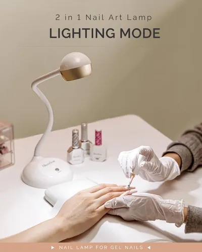 Lámpara De Uñas Recargable Inalámbrica 2 Modos Led Uv Dorada