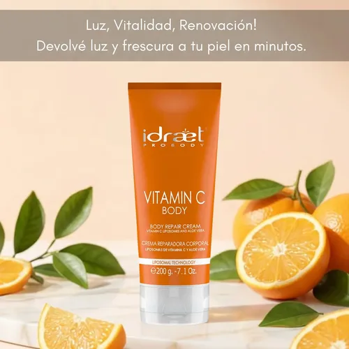 Crema Reparadora Cuerpo Vitamin C Idraet Aloe Hidrata 200g
