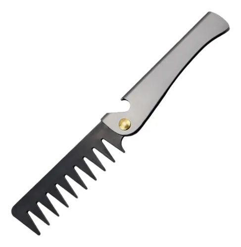 Peine De Bolsillo Vintage De Acero Inox Para Barba Y Cabello