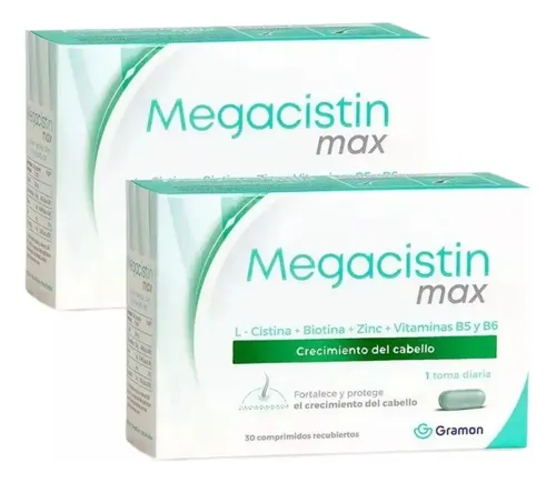 Megacistin Max X 30 Comp Anti-caida Cabello Combo X 2 Cajas