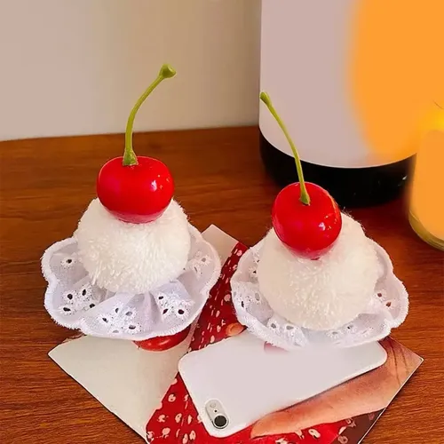 Pinza Para El Pelo Con Diseño De Tarta De Cerezas, Antiderra