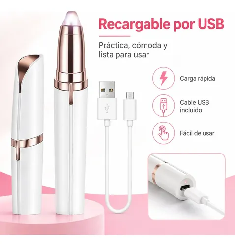 Depilador Facial Eléctrico Luz Led Para Cejas Usb
