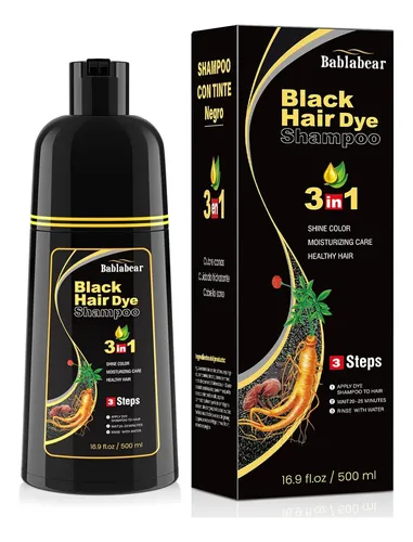 Champú Para Teñir El Cabello Negro 3 En 1